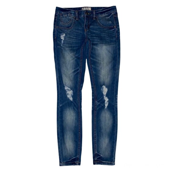 Free People Womens 25‎ Distressed Skinny Denim Blue Jeans 61855-1651 5125 - Picture 1 of 8